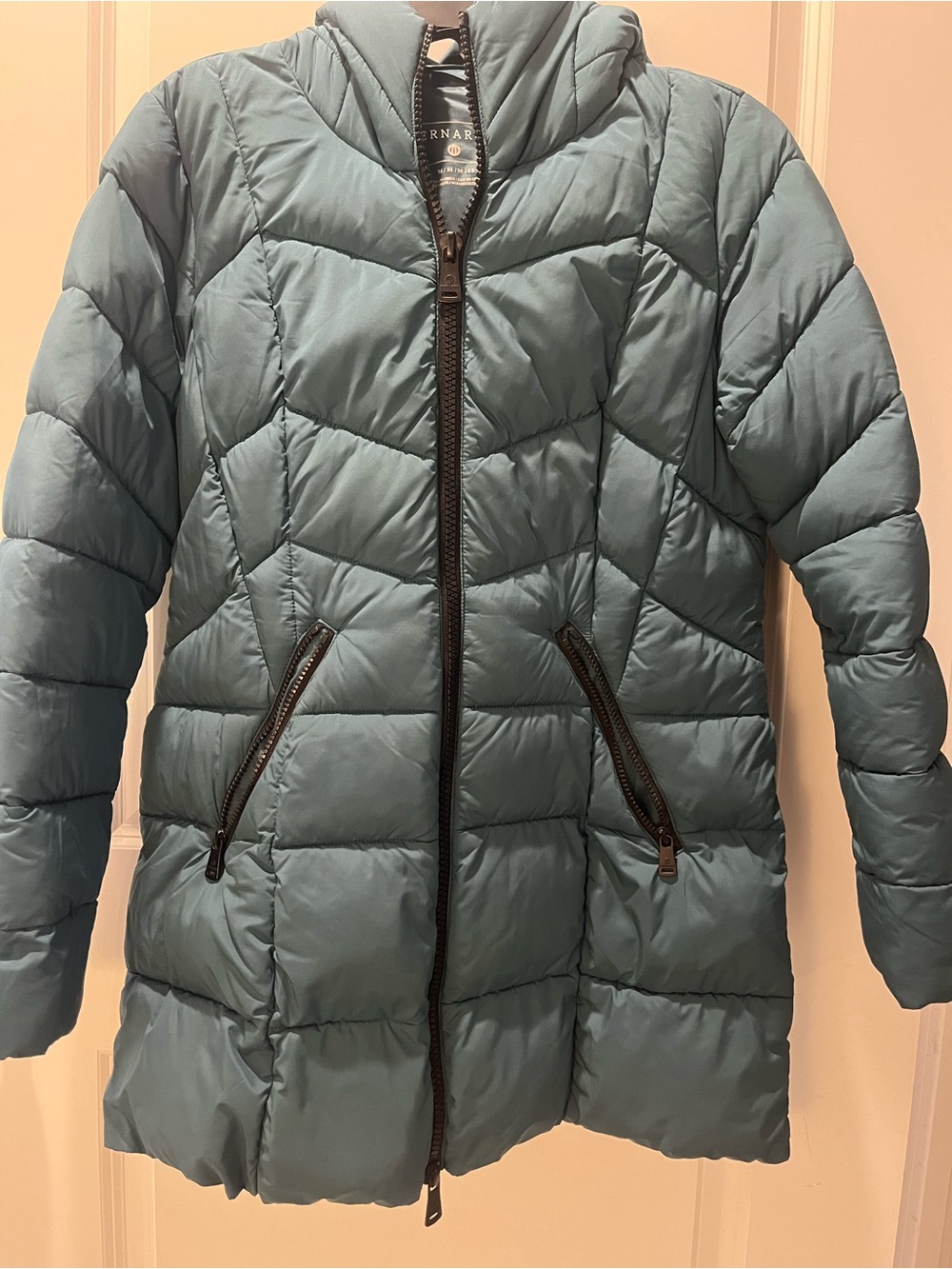 Bernardo Teal Hooded Puffer Winter Jacket Coat - Picture 7 of 7